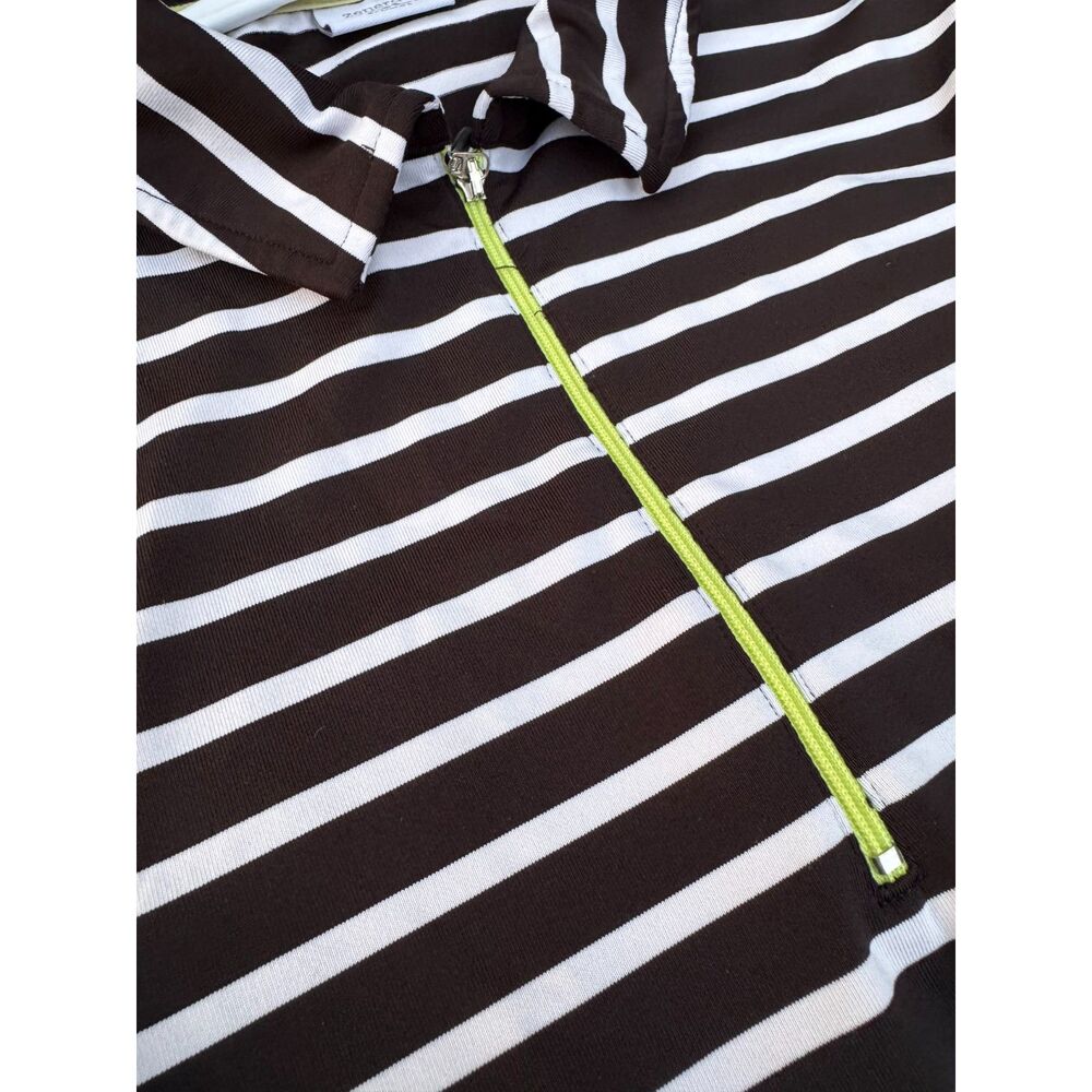 Zernergy Golf by Chico Activewear Tops Short Sleeve Black & White Stripe Size 1 - Picture 4 of 8
